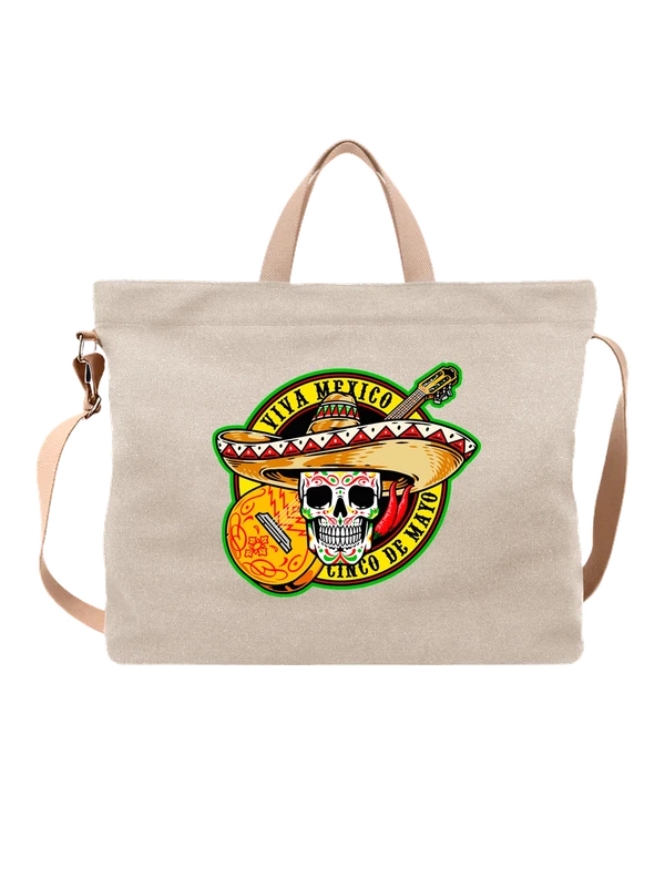 Сумка череп Cinco de Mayo — Белая, фото 1