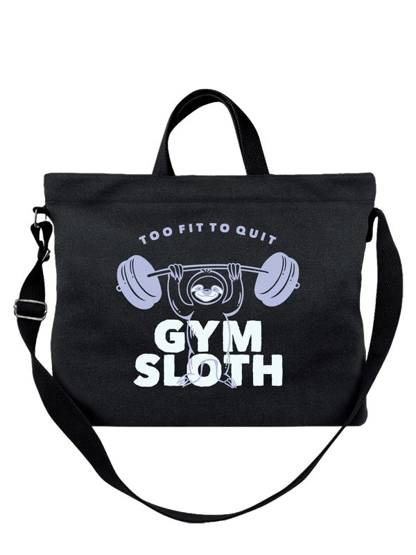 Сумка ленивец со штангой gym sloth — Чёрная, фото 1