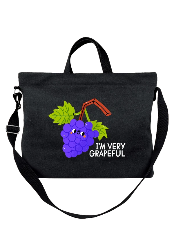 Сумка виноград I am very grapeful — Чёрная, фото 1