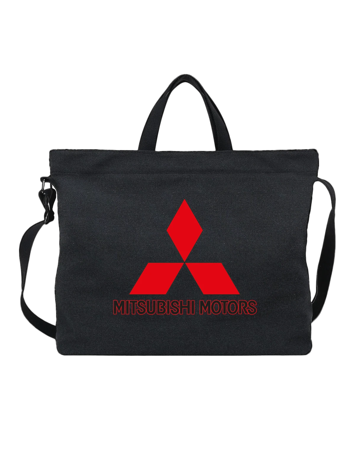 Сумка Mitsubishi чёрная с принтом — классический шильдик — Чёрная, фото 1