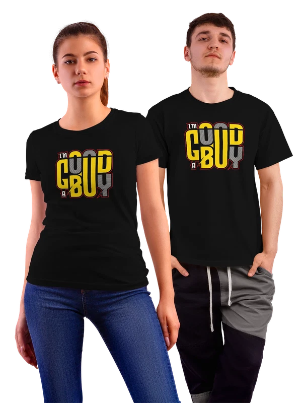 Футболка с надписью CUP в жёлто-белой графике — Чёрная, фото 1