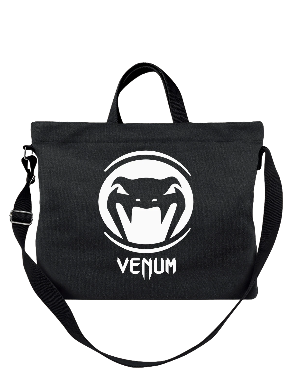 Сумка Venum чёрная с принтом — MMA экипировка — Чёрная, фото 1