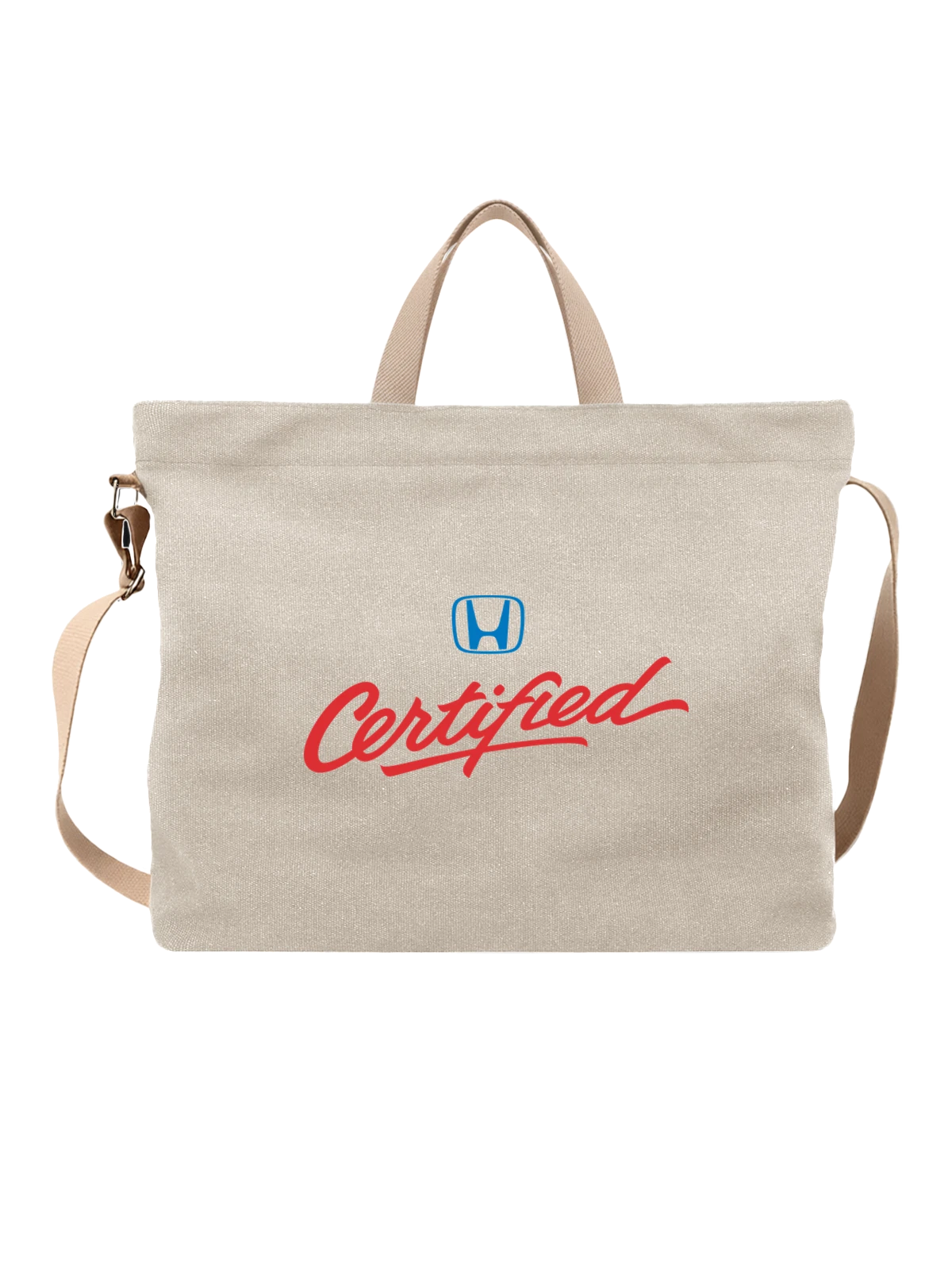 Сумка Honda белая с принтом — контрастный принт — Белая, фото 1
