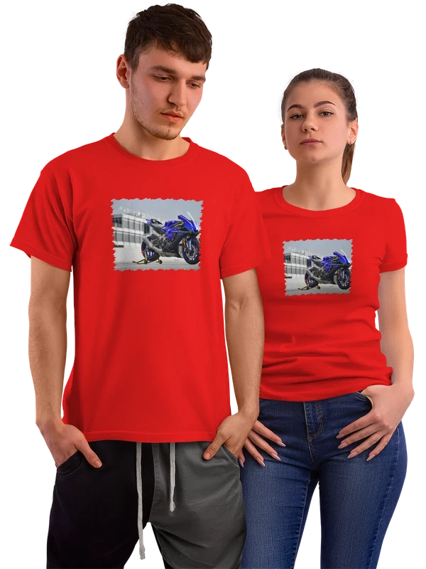 Футболка мотоцикл Спортивные мотоциклы Yamaha YZF R1 — Красная, фото 1