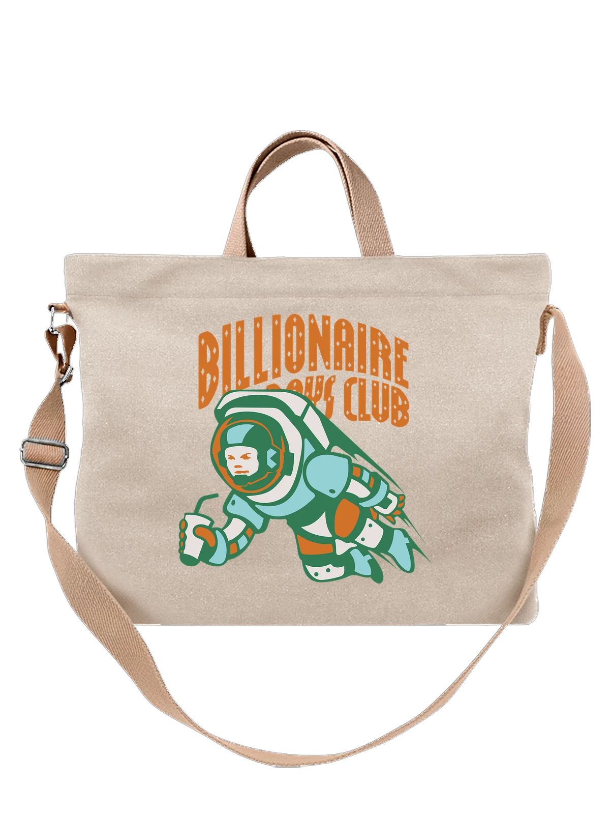 Сумка Billionare Boys Club белая с принтом — космическая тематика — Белая, фото 1