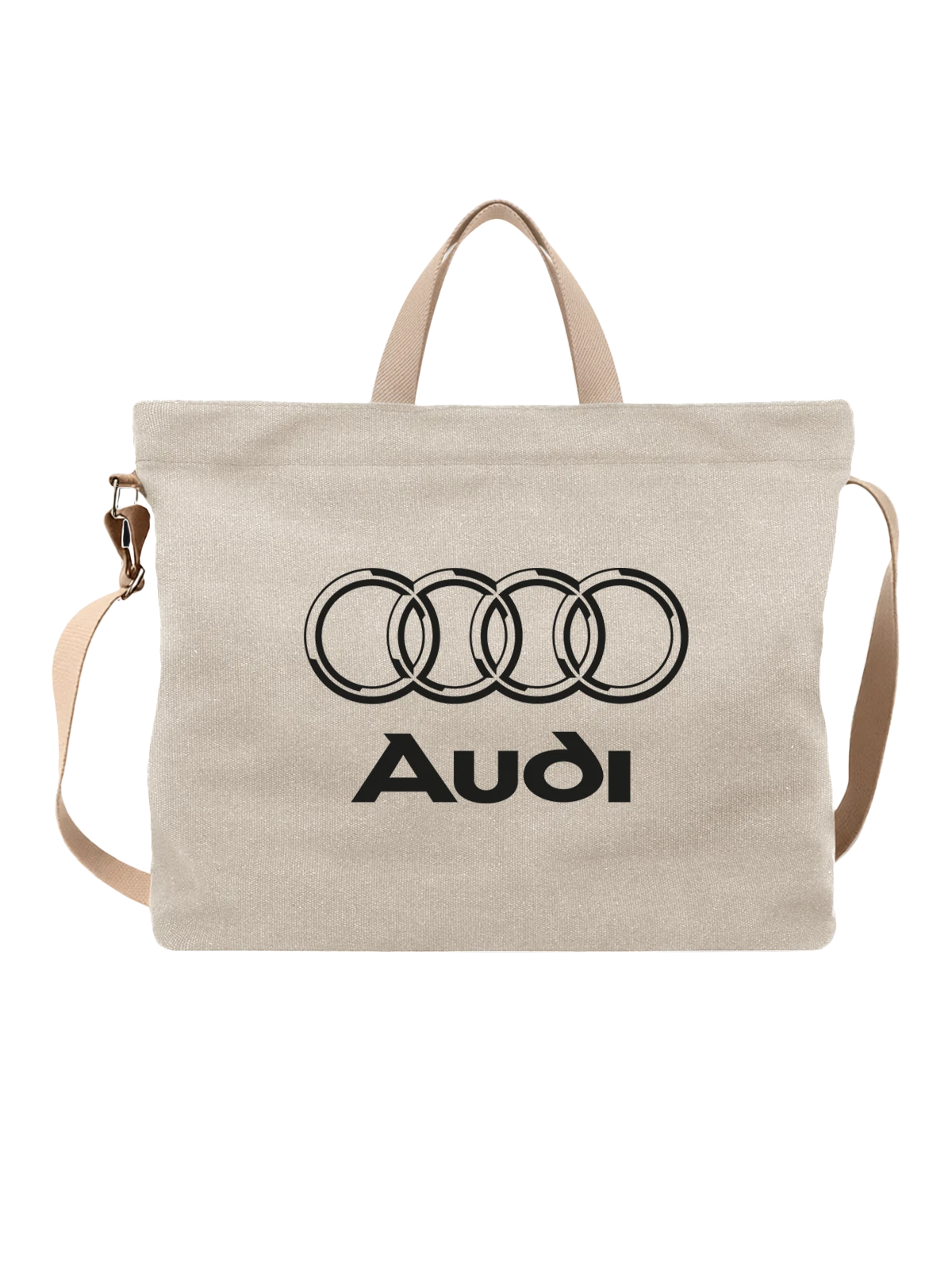 Сумка Audi белая с принтом — симметричная композиция — Белая, фото 1
