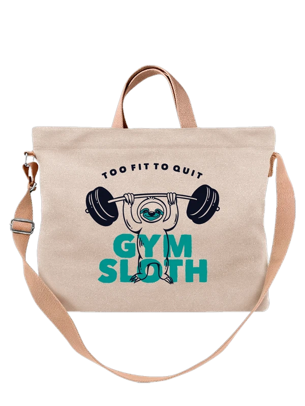 Сумка ленивец со штангой gym sloth — Белая, фото 1