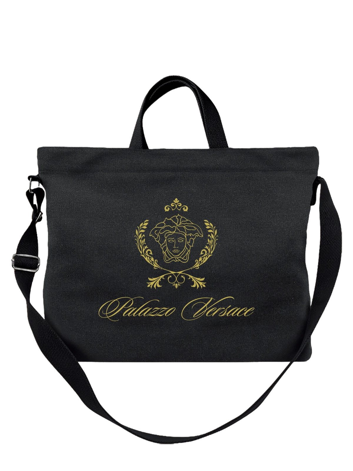 Сумка Versace чёрная с принтом — итальянский люксовый знак — Чёрная, фото 1