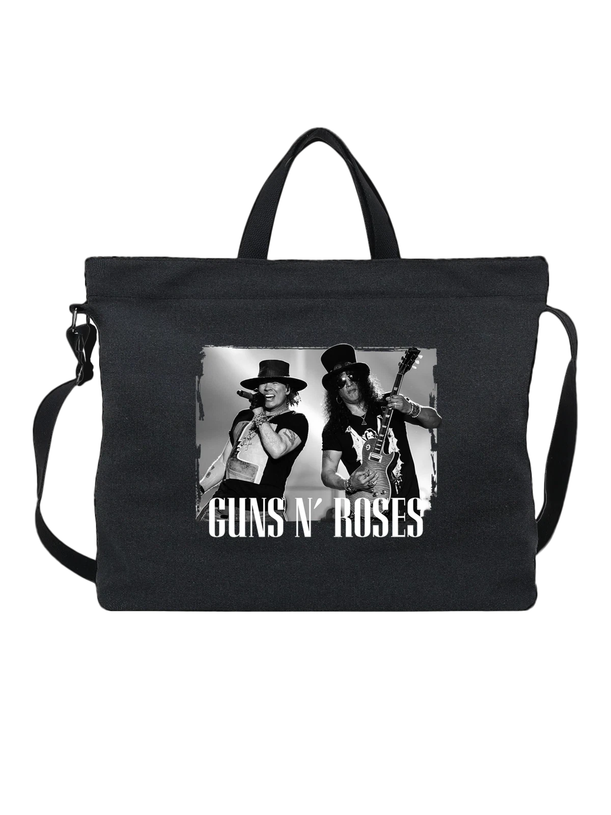 Сумка Guns N Roses Ганс энд Роузес чёрная с принтом — футболка подростку — Чёрная, фото 1