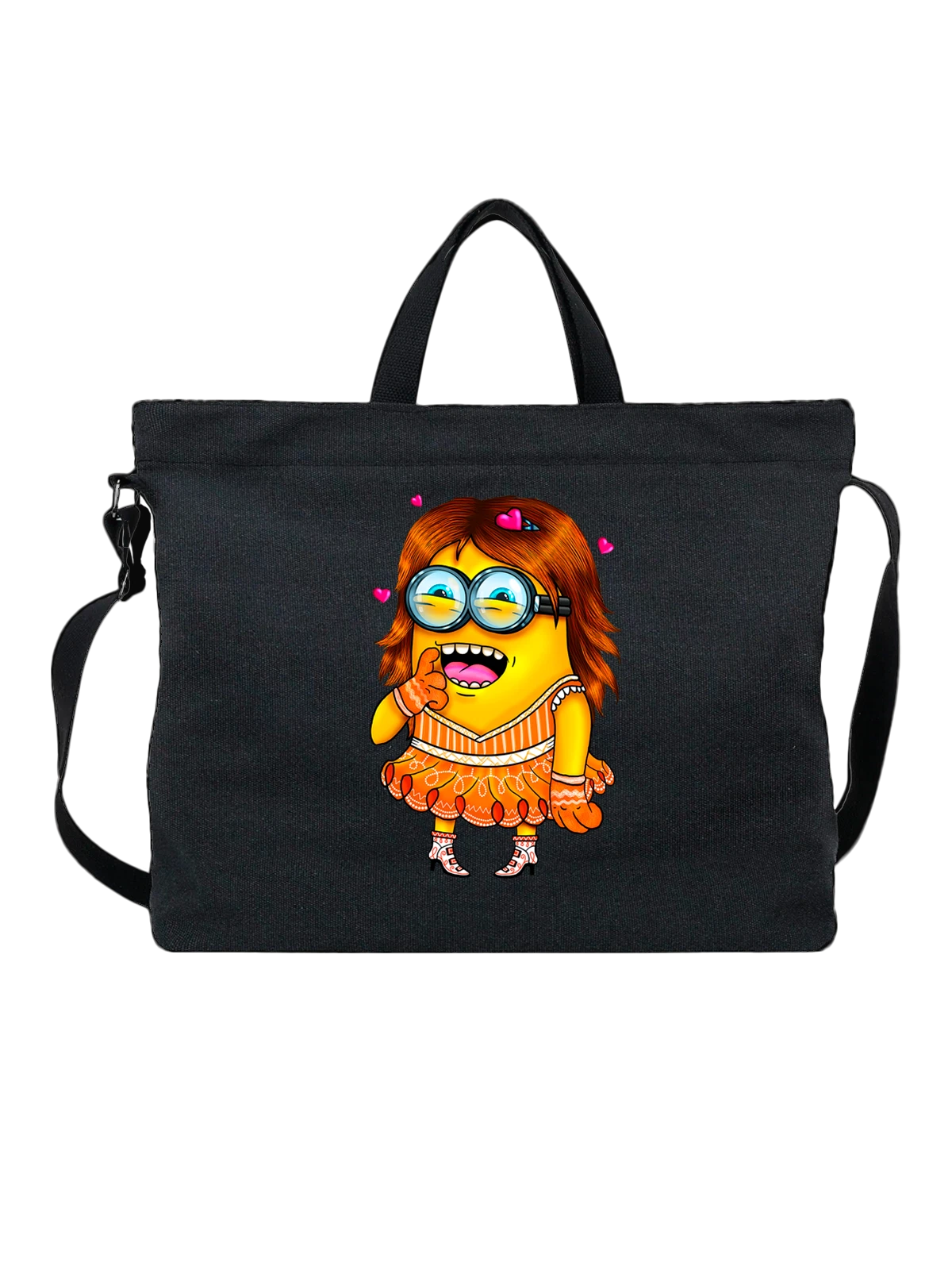 Сумка с Миньоном Minions чёрная с принтом — желтый персонаж — Чёрная, фото 1
