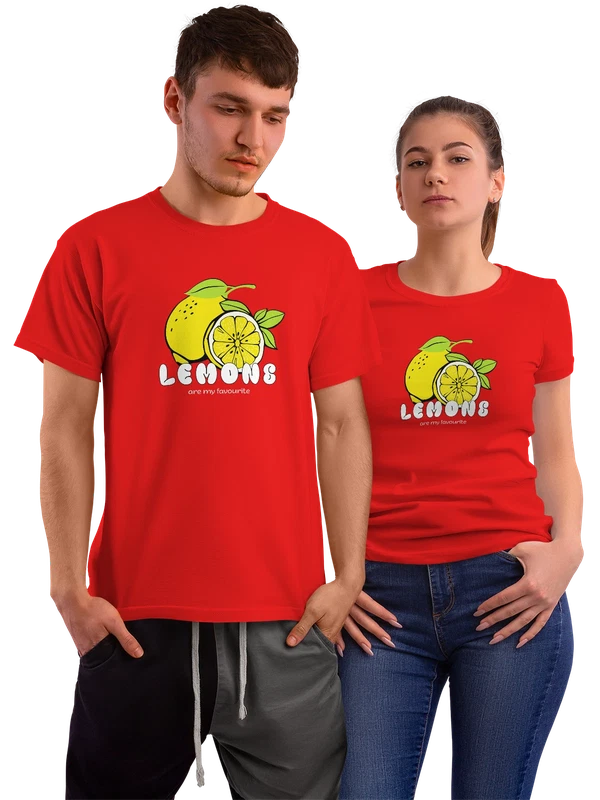 Футболка с лимонами lemons — Красная, фото 1