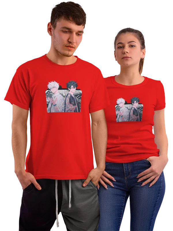 Футболка Линк Клик Ли Тяньси и Чэн Сяоши — Красная, фото 1