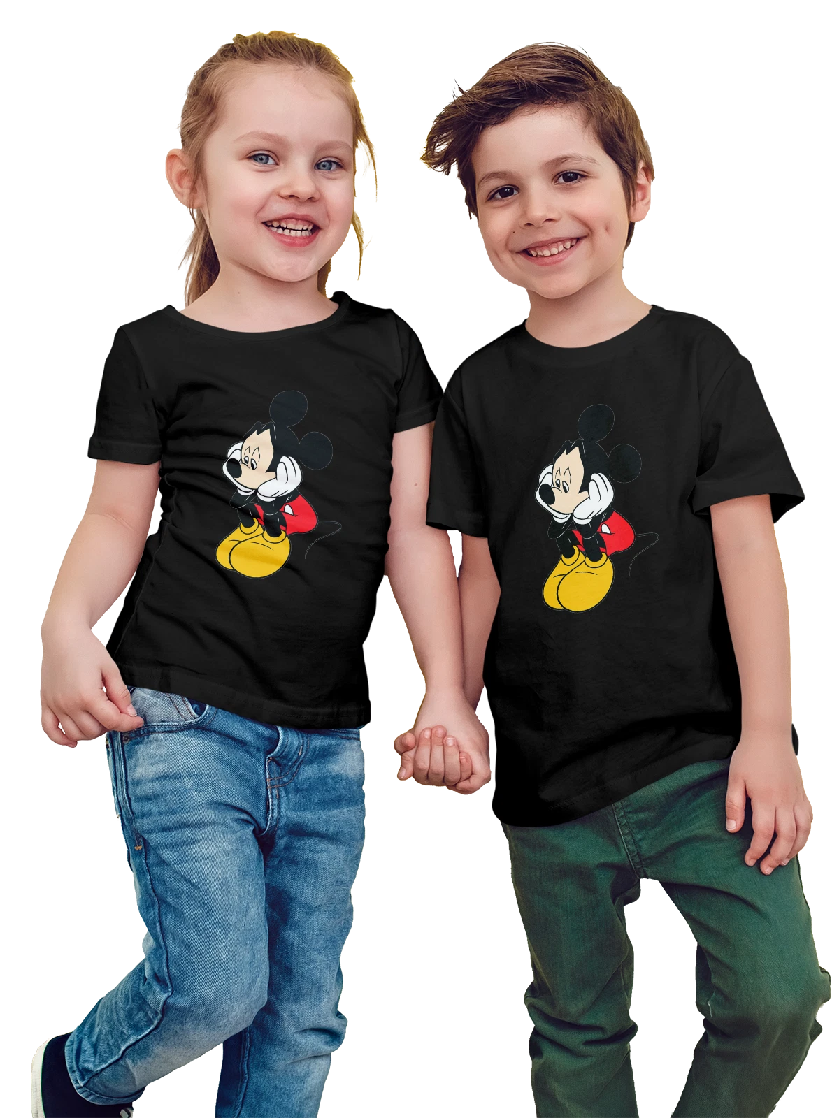 Футболка детская Микки Маус Mickey Mouse чёрная с принтом — фанатский принт — Чёрная, фото 1