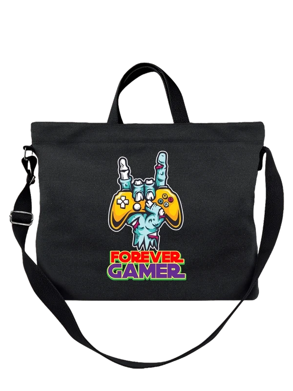 Сумка геймерский контроллер с надписью FOREVER GAMER — Чёрная, фото 1
