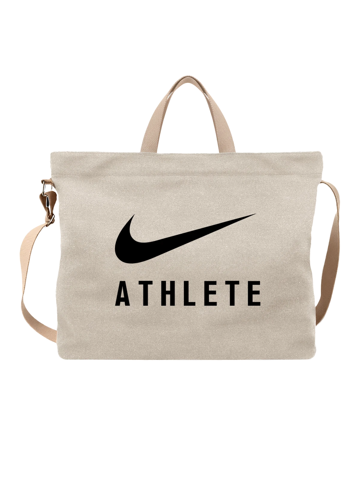 Сумка Nike белая с принтом — монохромный принт — Белая, фото 1