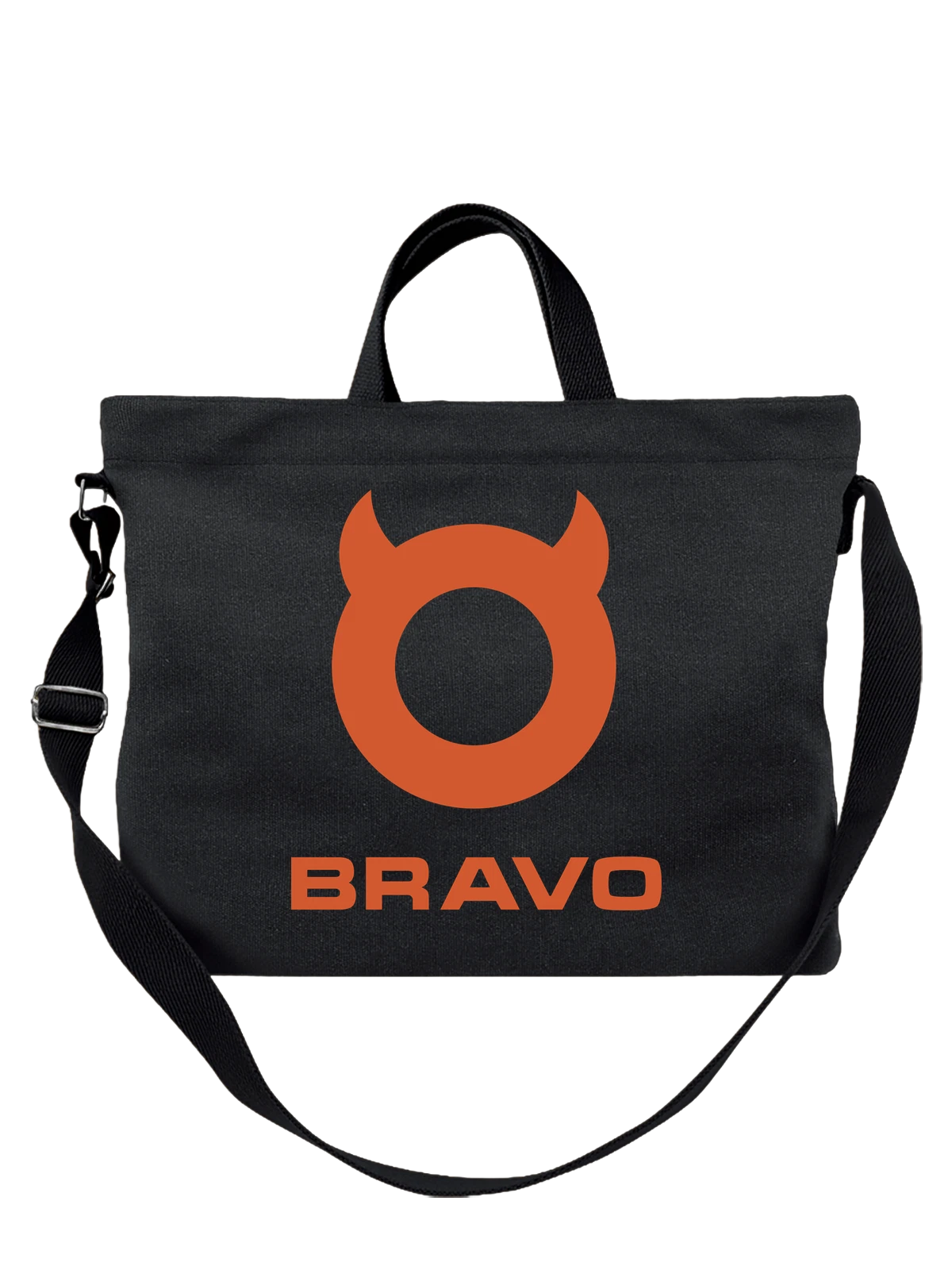 Сумка Bravo чёрная с принтом — современная айдентика — Чёрная, фото 1