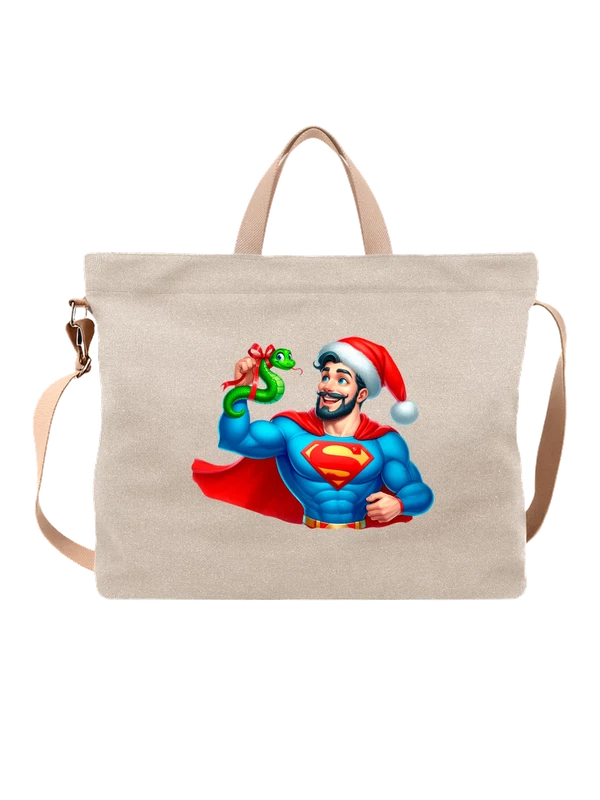 Сумка Супермен Superman новогодняя — Белая, фото 1