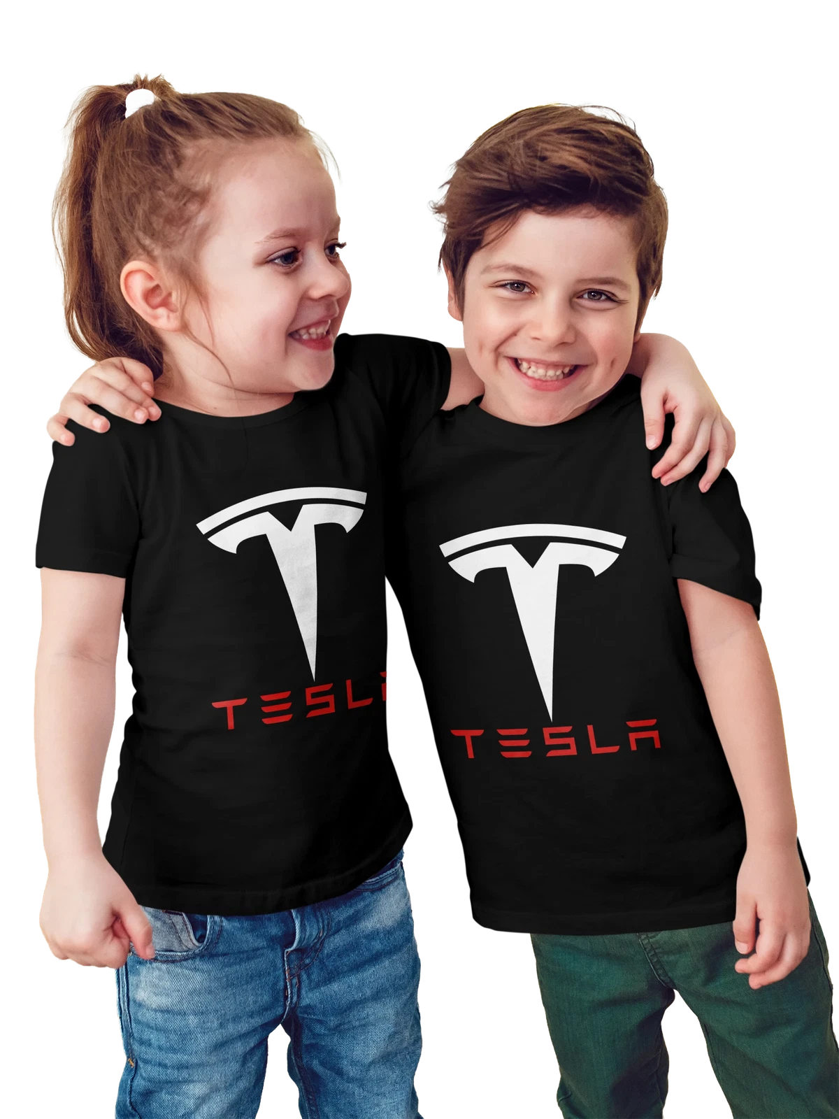 Футболка детская Tesla чёрная с принтом — инновационные технологии — Чёрная, фото 1