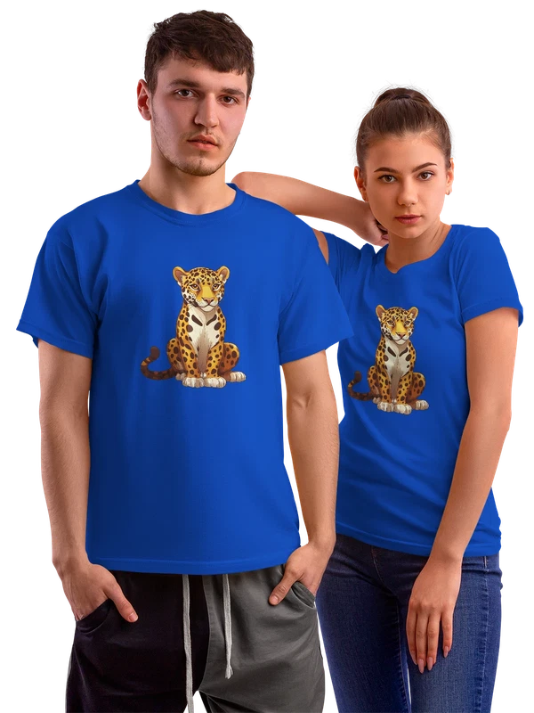 Футболка с леопардом — Синяя, фото 1