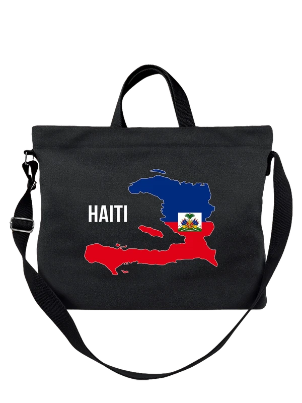 Сумка с флагом Гаити Haiti — Чёрная, фото 1