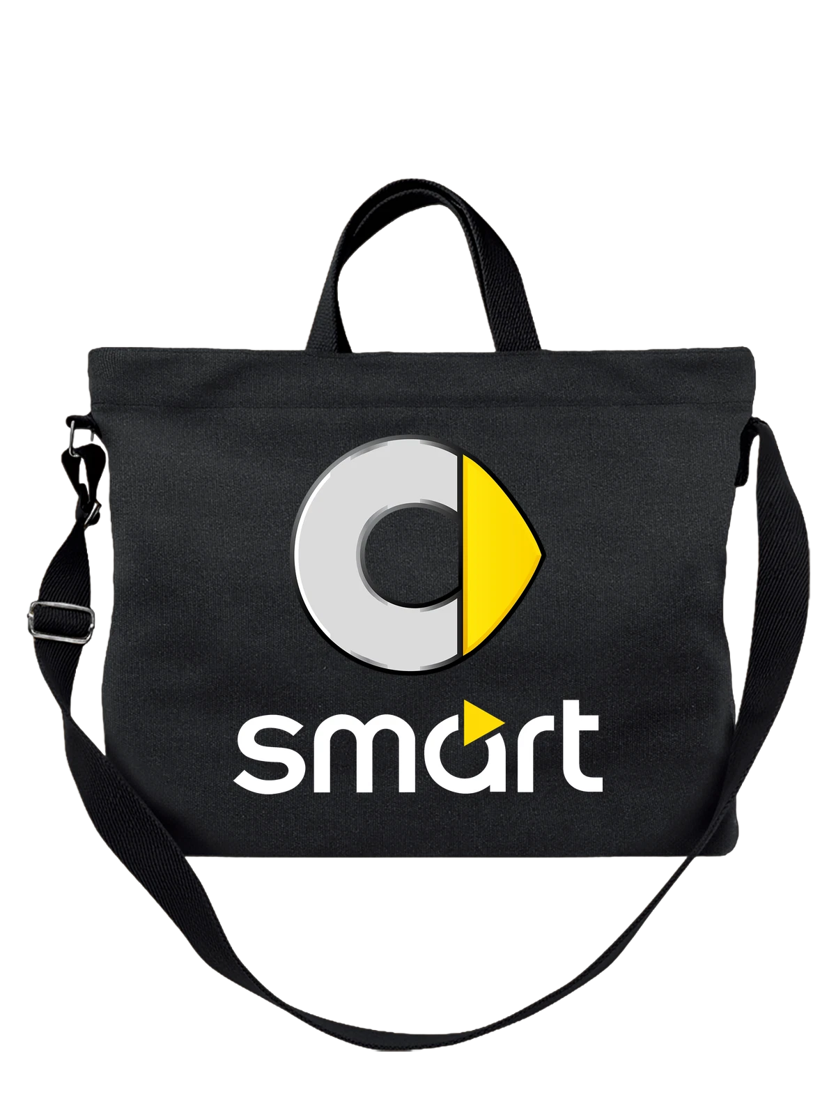 Сумка Smart чёрная с принтом — маленькие городские машины — Чёрная, фото 1