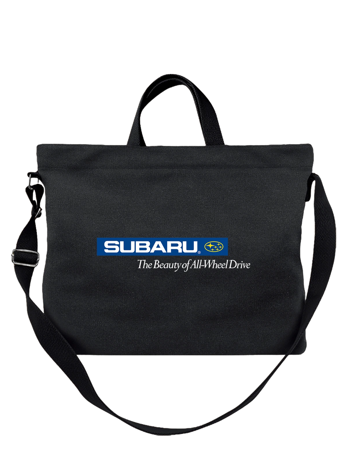 Сумка Subaru чёрная с принтом — контрастный принт — Чёрная, фото 1