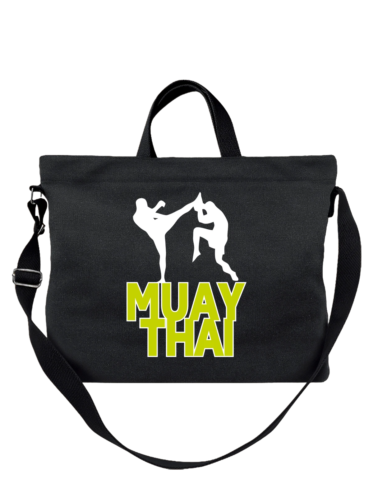 Сумка чёрная с принтом Muay Thai — принт для спортсмена — Чёрная, фото 1