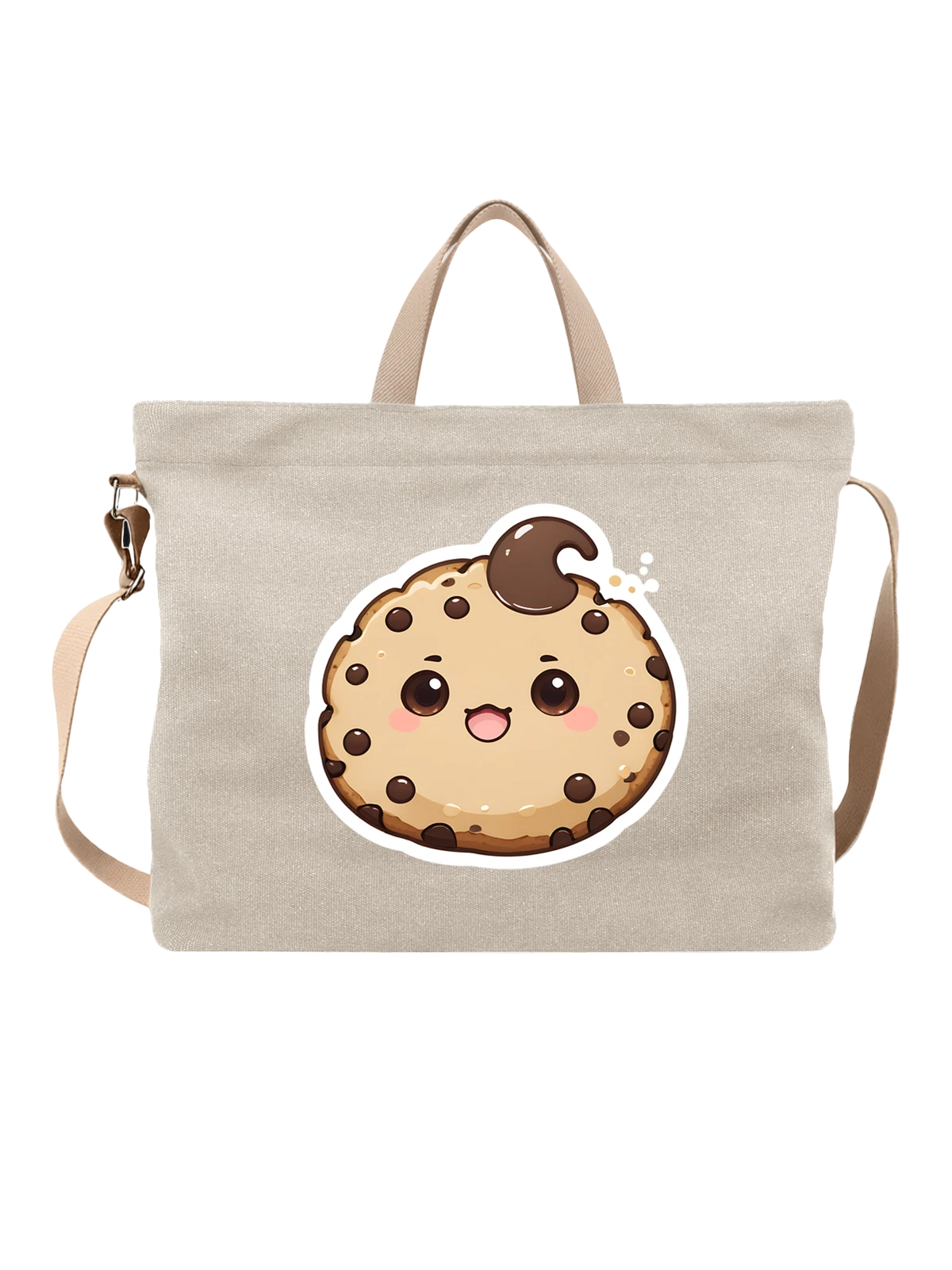 Сумка Милое печенье с шоколадной крошкой белая с принтом — cookie — Белая, фото 1