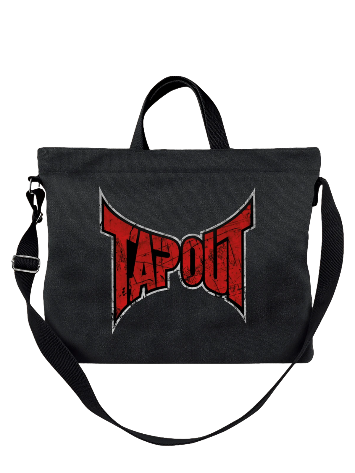Сумка Tapout чёрная с принтом — контрастный принт — Чёрная, фото 1