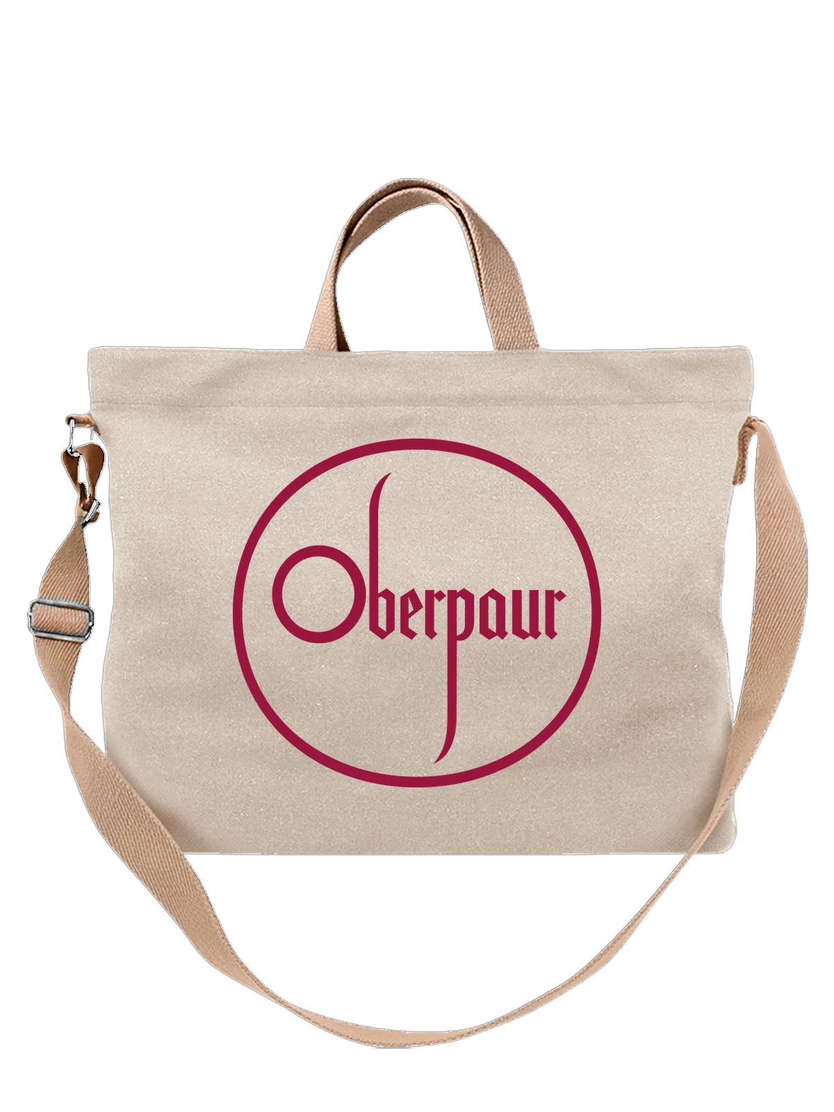 Сумка бежевая с принтом Oberpaur — современная айдентика — Бежевая, фото 1