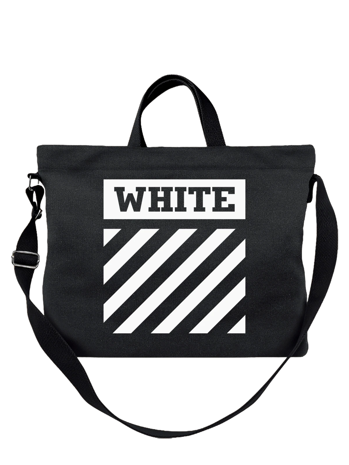 Сумка Off White чёрная с принтом — индустриальная графика — Чёрная, фото 1