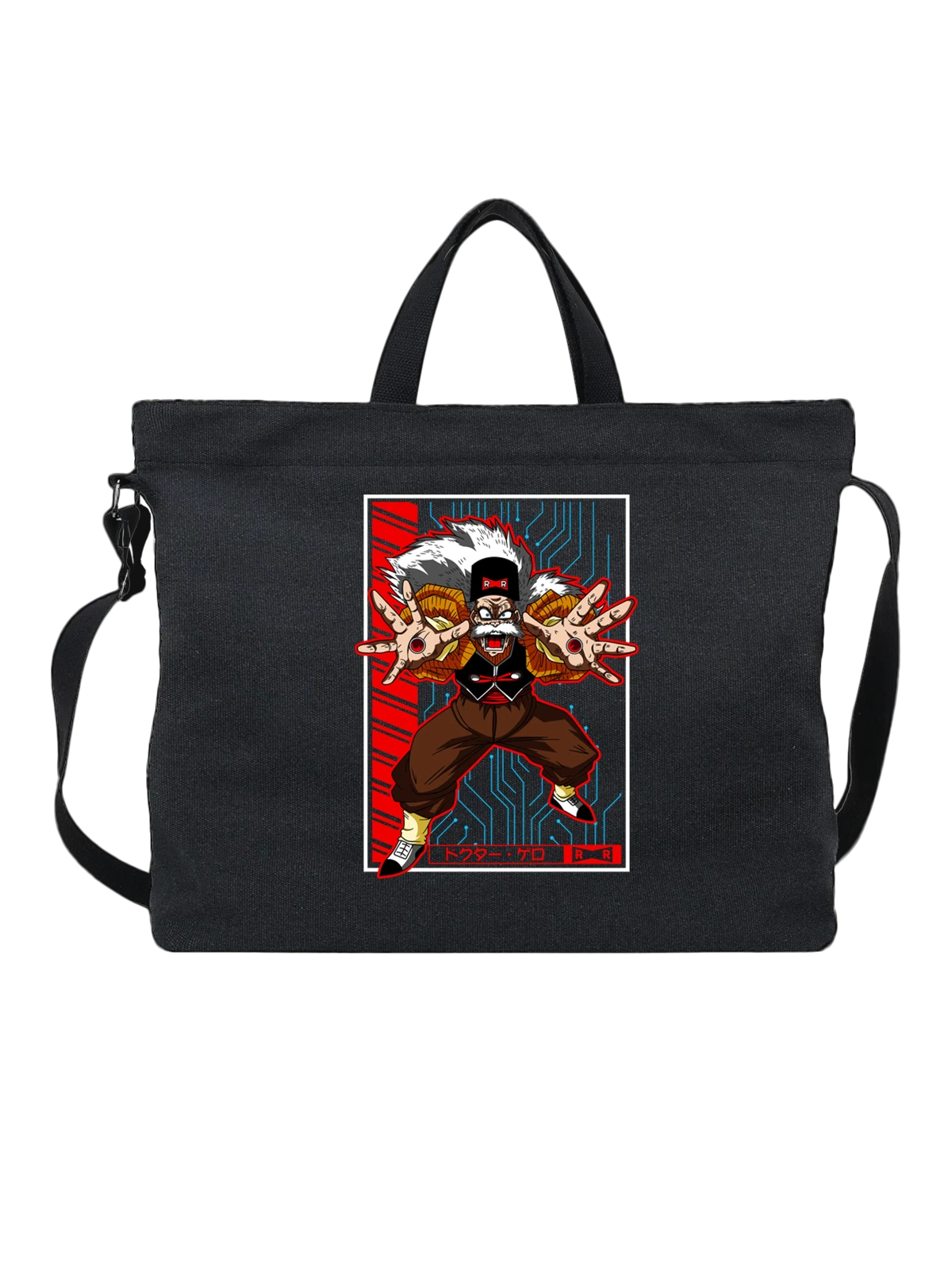Сумка Доктор Геро из Dragon Ball Z чёрная с принтом — злодей — Чёрная, фото 1