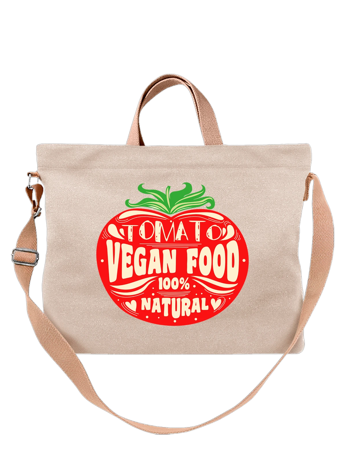 Сумка Помидор tomato vegan food белая с принтом — забавная еда — Белая, фото 1