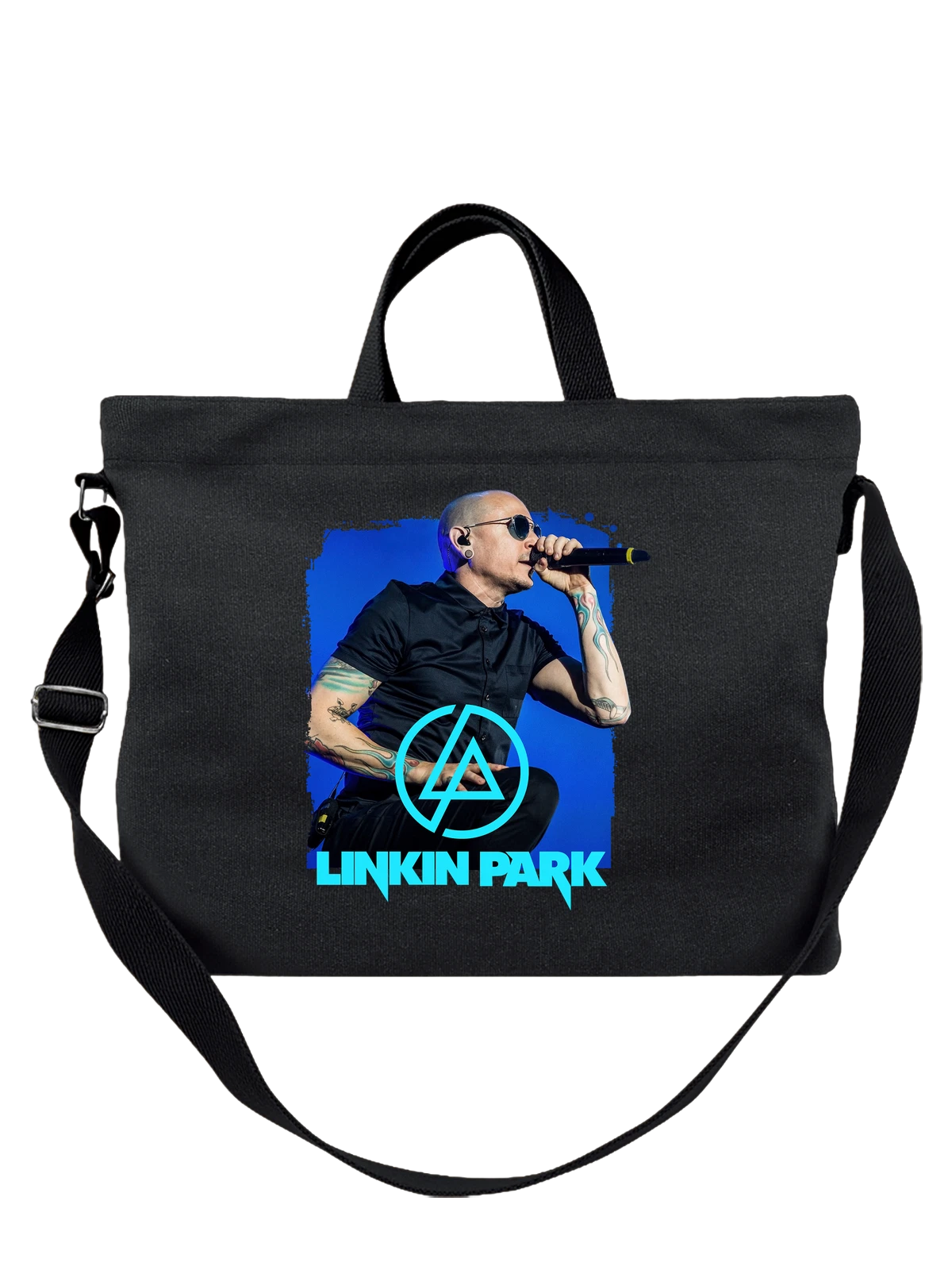 Сумка с Linkin Park чёрная с принтом — nu metal — Чёрная, фото 1
