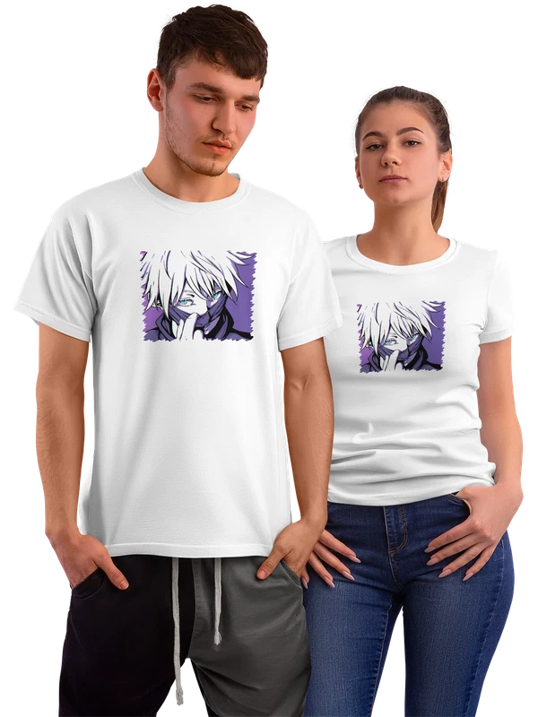 Футболка Anime Satoru Gojo Purple aesthetic — Белая, фото 1