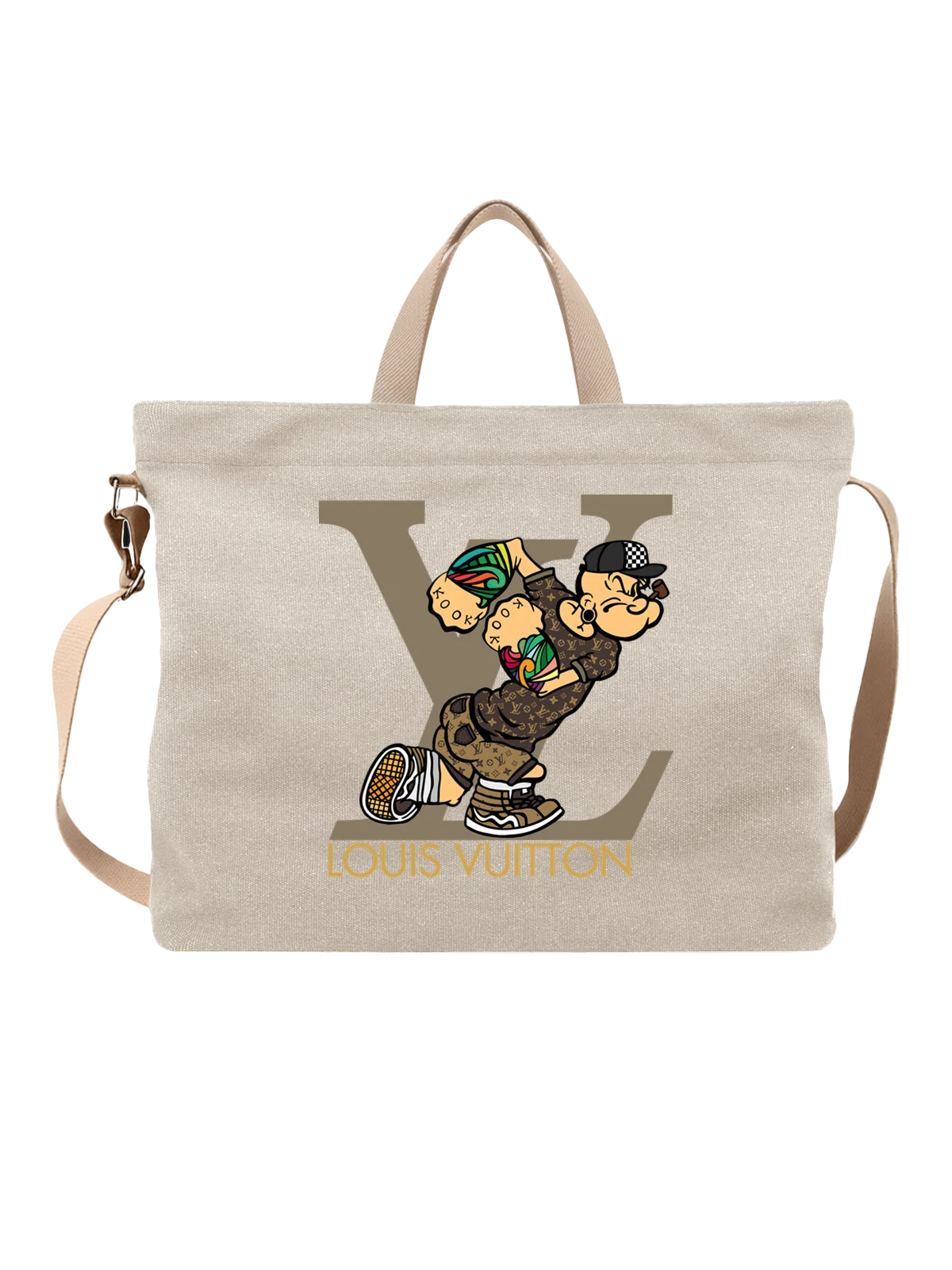 Сумка Мультяшный танцор в костюме Louis Vuitton белая с принтом — иллюстрация — Белая, фото 1