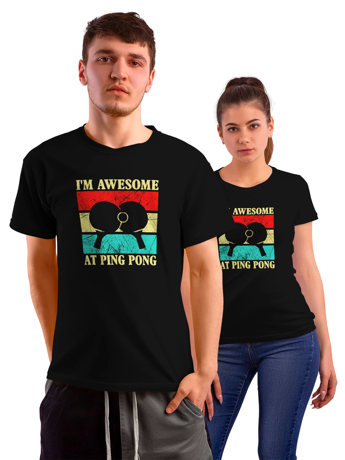 Футболка Настольный теннис ping pong чёрная с принтом — спортивный инвентарь — Чёрная, фото 1