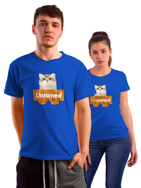 Футболка кот боксер untamed — Синяя, фото 1