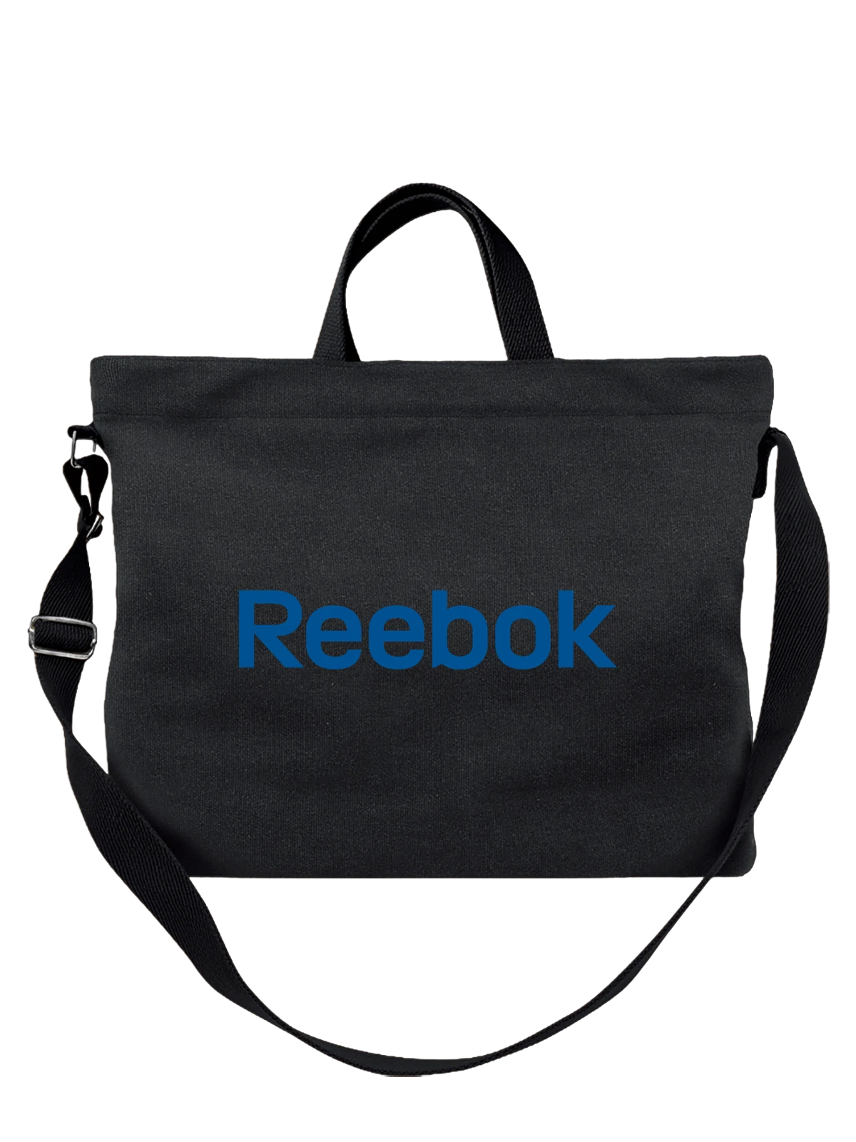 Сумка Reebok чёрная с принтом — минималистичный принт — Чёрная, фото 1