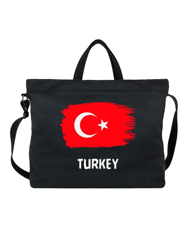 Сумка с флагом Турция Turkey — Чёрная, фото 1