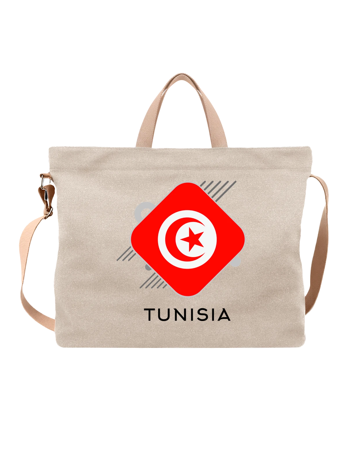 Сумка Флаг Туниса Tunisia белая с принтом — национальная символика — Белая, фото 1