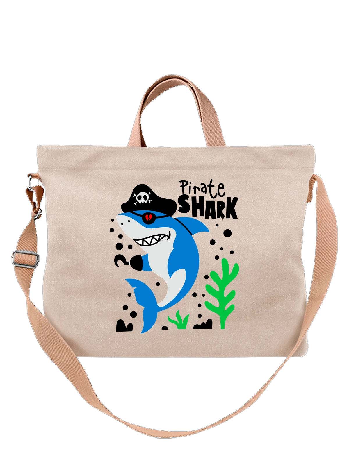 Сумка Акула pirate shark белая с принтом — подводная жизнь — Белая, фото 1