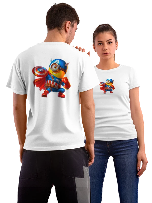 Футболка Миньон Minion Капитан Америка Captain America — Белая, фото 1