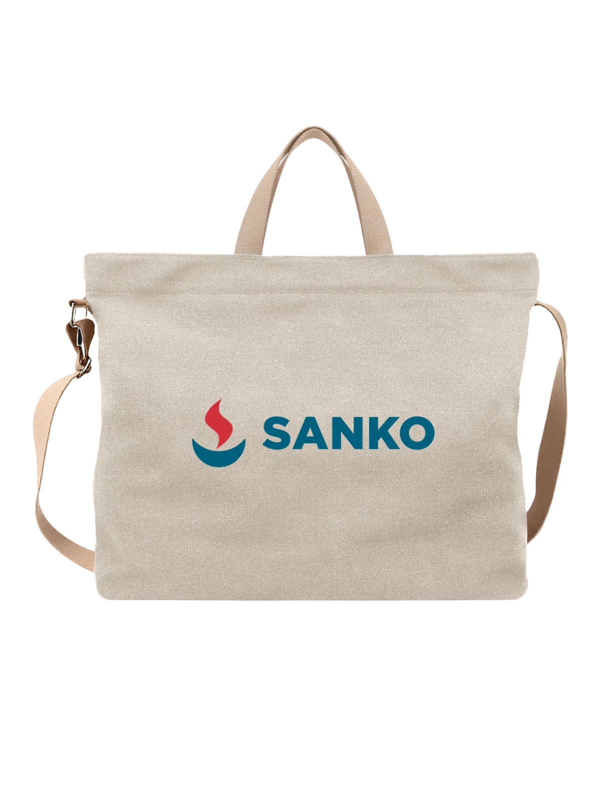Сумка Sanko белая с принтом — современная айдентика — Белая, фото 1