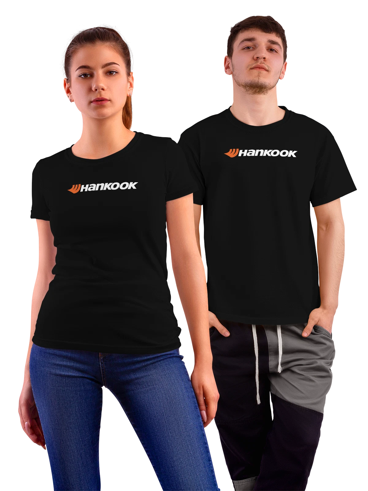 Футболка Hankook чёрная с принтом — футболка для автолюбителя — Чёрная, фото 1