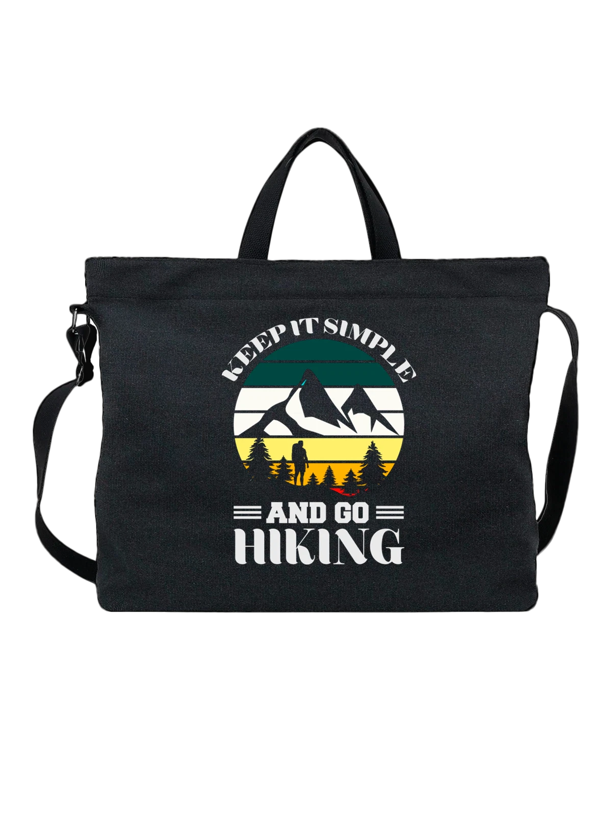 Сумка Туризм go hiking чёрная с принтом — оригинальная футболка — Чёрная, фото 1