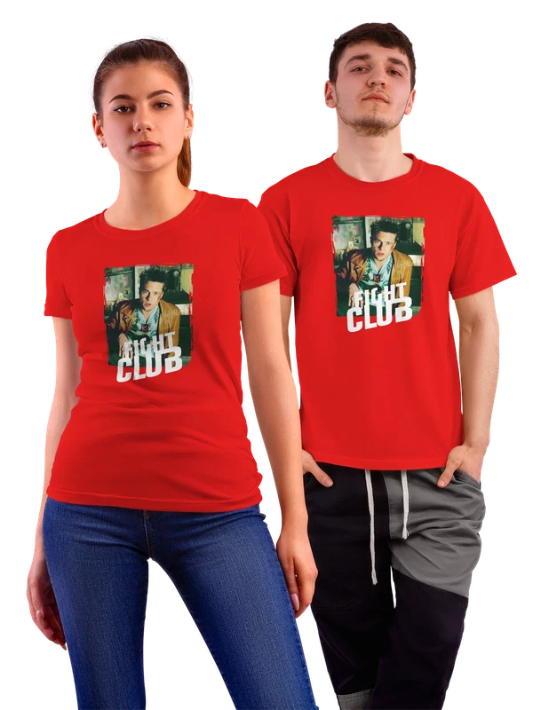 Футболка fight club Брэд Питт — Красная, фото 1