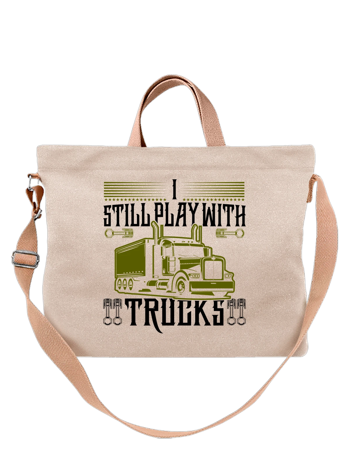 Сумка Грузовик прикол play with trucks белая с принтом — дорога — Белая, фото 1