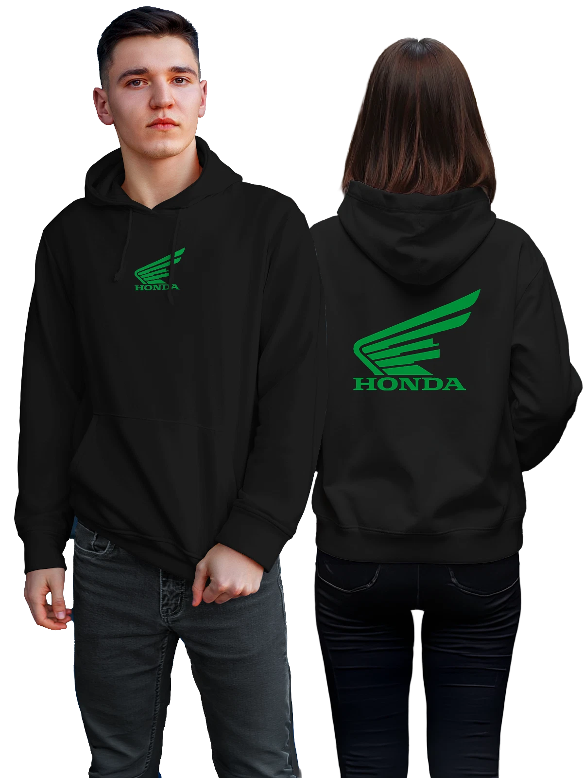 Худи Honda чёрное с принтом — скорость и свобода — Чёрная, фото 1