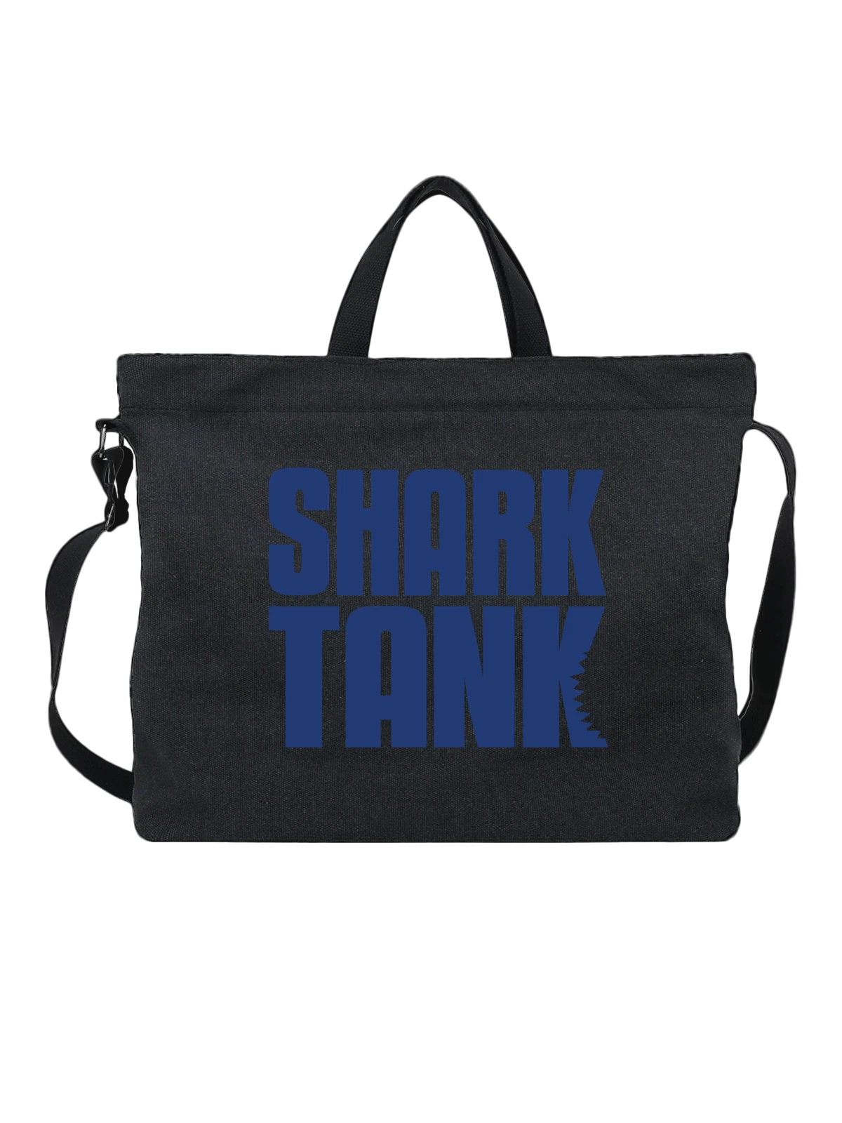 Сумка Shark Tank чёрная с принтом — современная айдентика — Чёрная, фото 1